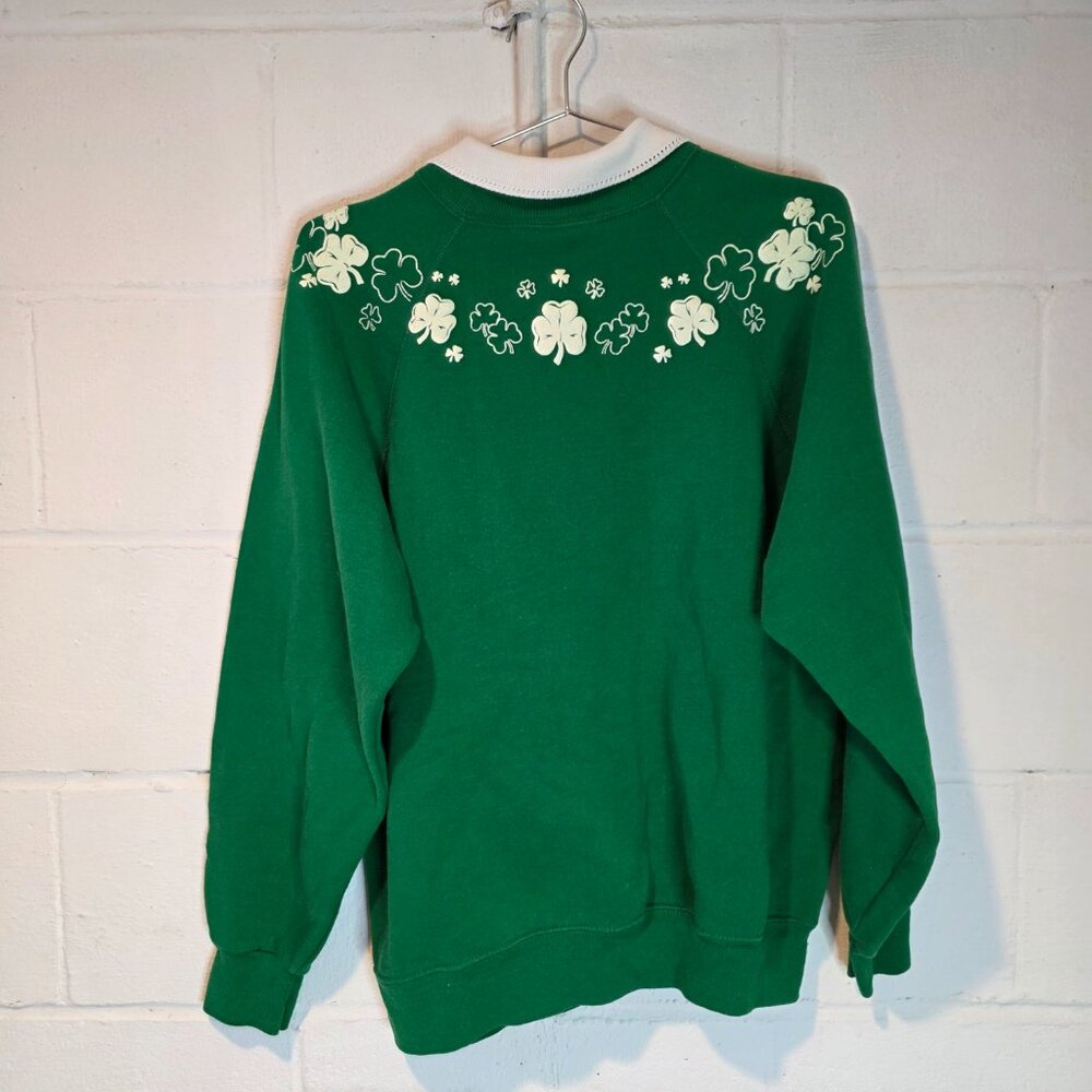 Cottagecore Granniecore Preppy Acedemia St. Patrick's Day Collared Sweatshirt - Picture 6 of 10